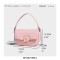 Top Handle Vegan Leather Crossbody Chain Saddle Bag - Pink