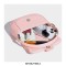 Top Handle Vegan Leather Crossbody Chain Saddle Bag - Pink