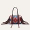 Multi-functional Designer Native American Pattern Print Tassels Handbag - Orange Polyester