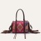 Multi-functional Designer Native American Pattern Print Tassels Handbag - Red Polyester