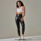 High Waist Spandex Leggings Stretch Pants - Navy