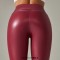 High Waist Spandex Leggings Stretch Pants - Red