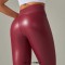 High Waist Spandex Leggings Stretch Pants - Red