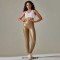 High Waist Spandex Leggings Stretch Pants - Yellow
