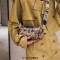Barrel Shaped Zipper Crossbody Kawaii Bear Pattern Bag - Blue