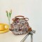 Oblique Messenger Zipper Crossbody Kawaii Bear Pattern Bag - Brown