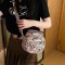 Oblique Messenger Zipper Crossbody Kawaii Bear Pattern Bag - Pink