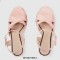 Peep Toe Cross Straps Platforms Rhinestones Ankle Buckle Straps Chunky Heels Sandals - Pink