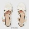 Peep Toe Cross Straps Platforms Rhinestones Ankle Buckle Straps Chunky Heels Sandals - White