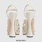 Peep Toe Cross Straps Platforms Rhinestones Ankle Buckle Straps Chunky Heels Sandals - White