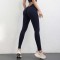 High Waist Sports Solid Color Hip Lifting Running Yoga Gym Leggings Pants - Black