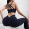 High Waist Sports Solid Color Hip Lifting Running Yoga Gym Leggings Pants - Black
