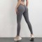 High Waist Sports Solid Color Hip Lifting Running Yoga Gym Leggings Pants - Gray