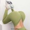 High Waist Sports Solid Color Hip Lifting Running Yoga Gym Leggings Pants - Green