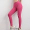High Waist Sports Solid Color Hip Lifting Running Yoga Gym Leggings Pants - Pink