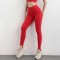High Waist Sports Solid Color Hip Lifting Running Yoga Gym Leggings Pants - Red