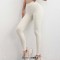 High Waist Sports Solid Color Hip Lifting Running Yoga Gym Leggings Pants - White