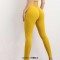High Waist Sports Solid Color Hip Lifting Running Yoga Gym Leggings Pants - Yellow