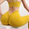 High Waist Sports Solid Color Hip Lifting Running Yoga Gym Leggings Pants - Yellow