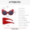 Vintage Round Steampunk Fashion Femme Fatale Sunglasses - Red Frame Gray