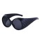 Vintage Round Steampunk Fashion Femme Fatale Sunglasses - Black Frame Gray