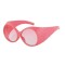 Vintage Round Steampunk Fashion Femme Fatale Sunglasses - Pink Frame Gradient Pink