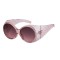 Vintage Round Steampunk Fashion Femme Fatale Sunglasses - Transparent Brown Frame Gradient Brown