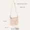 Boho Style Women Retro Casual Rivet Decorated Shoulder Bags - Beige Flock