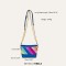 Multicolor Colorful Stripes Patchwork Chain Crossbody Hobo Bag - Blue Faux Leather
