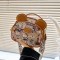 Oblique Straddle Zipper Shoulder Kawaii Bear Pattern Bag - Brown