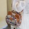 Oblique Straddle Zipper Shoulder Kawaii Bear Pattern Bag - Brown