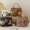 Single Shoulder Zipper Crossbody Kawaii Bear Pattern Versatile HandBag Bag- Brown