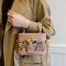 Single Shoulder Zipper Crossbody Kawaii Bear Pattern Versatile HandBag Bag- Pink