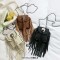 Rivet Deocated Tassel Western Cowboy Style Rocker Shoulder Bag - Brown Faux Leather
