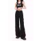 Harajuku Punk Streetwear Wide Leg Gothic Japanese Korean Style Baggy Denim Jeans - Black Denim
