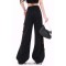 Harajuku Punk Streetwear Wide Leg Gothic Japanese Korean Style Baggy Denim Jeans - Black Denim