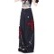 Harajuku Punk Streetwear Cross Decorated Kpop Style Baggy  Jeans - Blue Denim