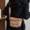 Shoulder Crossbody Zipper Crossbody Kawaii Bear Pattern Versatile Chest Bag- Brown