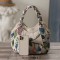 Ethnic Style Canvas Embroidered Small Bag - Beige Canvas