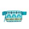 American Native Pattern Cute Large Capacity Waist  Adjustable Strap Crossbody Belt Bag - Aqua Blue  Polyester