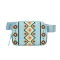 American Native Pattern Cute Large Capacity Waist  Adjustable Strap Crossbody Belt Bag - Ice Blue Polyester