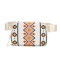 American Native Pattern Cute Large Capacity Waist  Adjustable Strap Crossbody Belt Bag - White Polyester