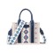 Multi-functional Designer Native American Pattern Print Tote Small Crossbody Handbag - Blue Polyester