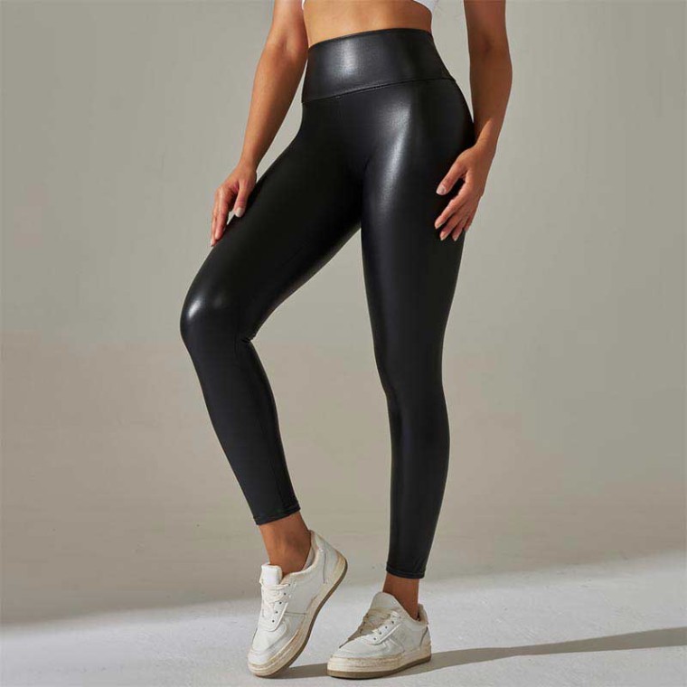 NancyBrandy High Waist Spandex Leggings Stretch Pants - Black in