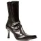 9037-S1 - Elegant Silver Buckled Leather Boots with Zipper SPECIAL  - Size 9
