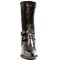 9037-S1 - Elegant Silver Buckled Leather Boots with Zipper SPECIAL  - Size 9