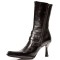 9037-S1 - Elegant Silver Buckled Leather Boots with Zipper SPECIAL  - Size 9