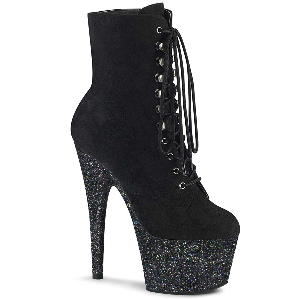 Pleaser Adore-1020FSMG - Black Faux Suede Multi Mini Glitter in Sexy ...