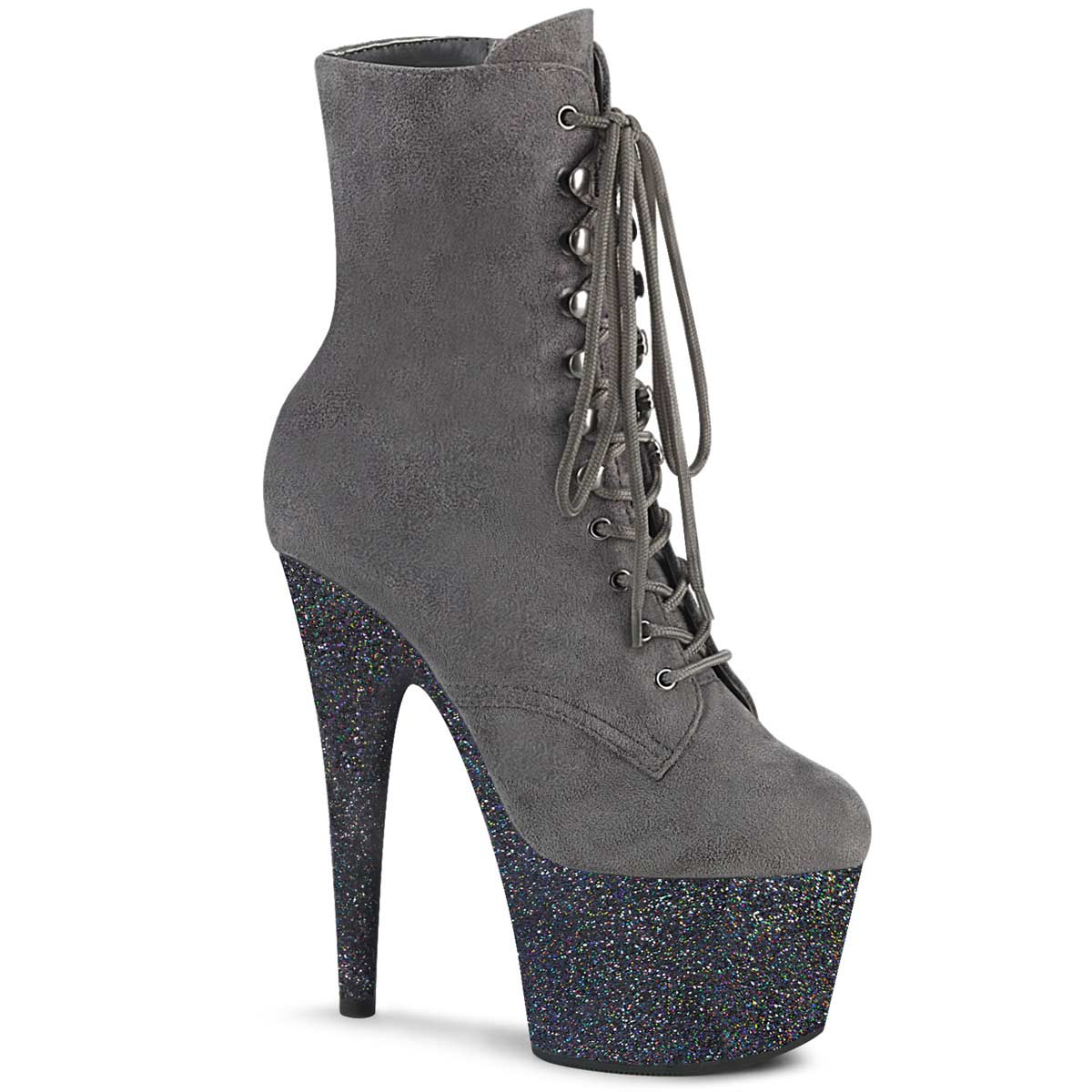 Pleaser Adore-1020FSMG - Gray Faux Suede Multi Mini Glitter in Sexy ...