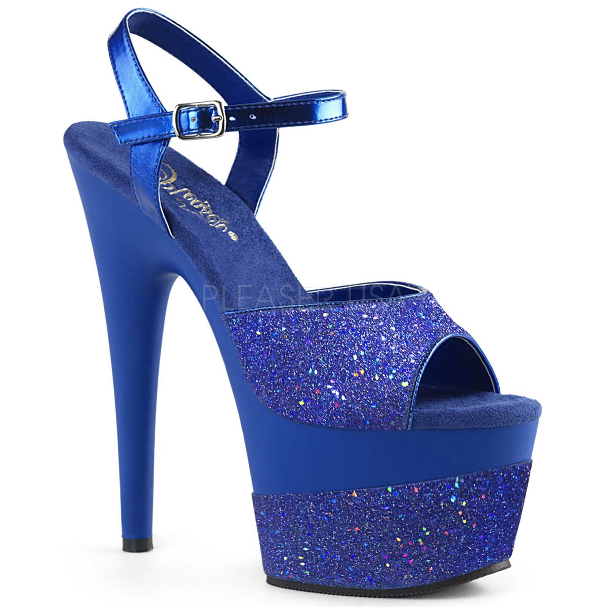 Pleaser Adore-709-2G - Royal Blue Multi Glitter in Sexy Heels ...